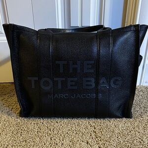 Marc Jacobs Black Leather Tote Bag
